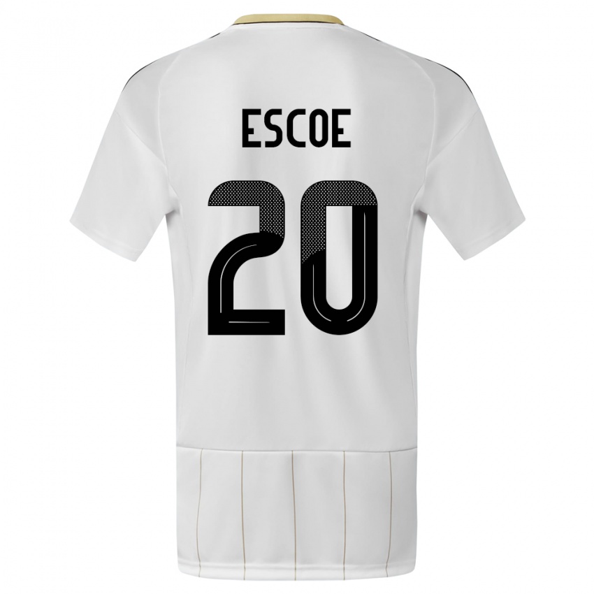 Kinderen Costa Rica Enyel Escoe #20 Wit Uitshirt Uittenue 24-26 T-Shirt