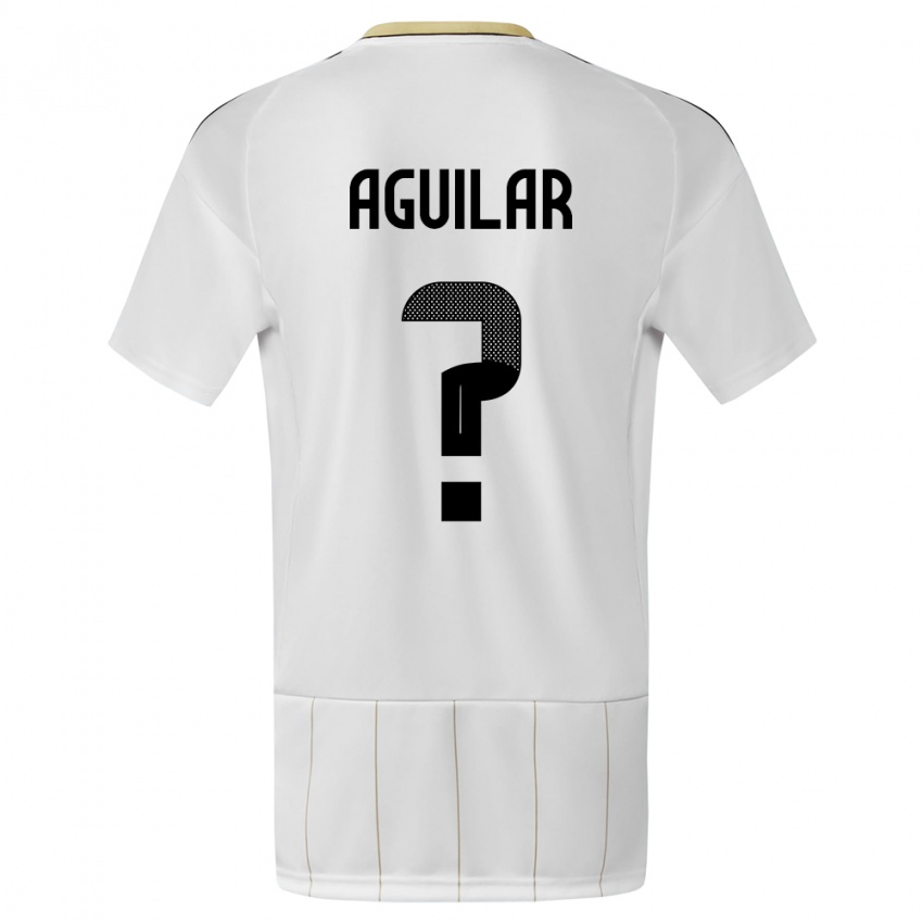 Kinderen Costa Rica Deylan Aguilar #0 Wit Uitshirt Uittenue 24-26 T-Shirt