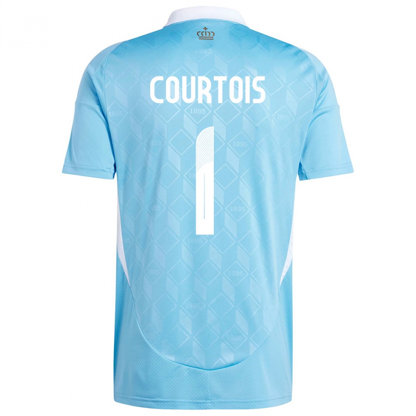 Kinderen België Thibaut Courtois #1 Blauw Uitshirt Uittenue 24-26 T-Shirt