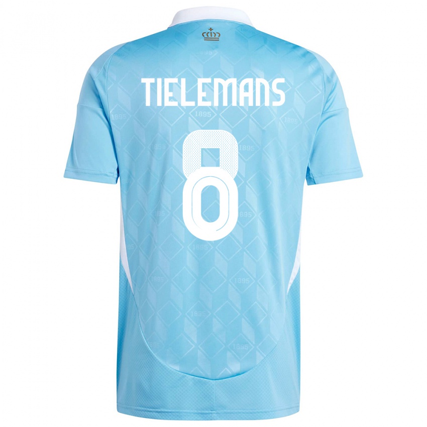 Kinderen België Youri Tielemans #8 Blauw Uitshirt Uittenue 24-26 T-Shirt