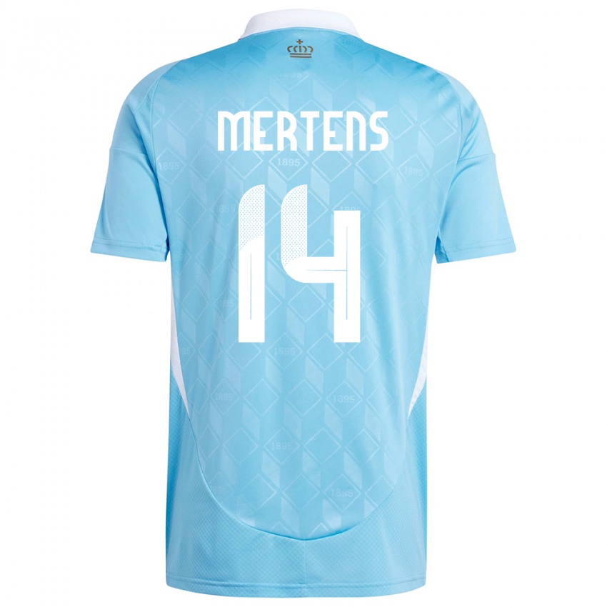 Kinderen België Dries Mertens #14 Blauw Uitshirt Uittenue 24-26 T-Shirt