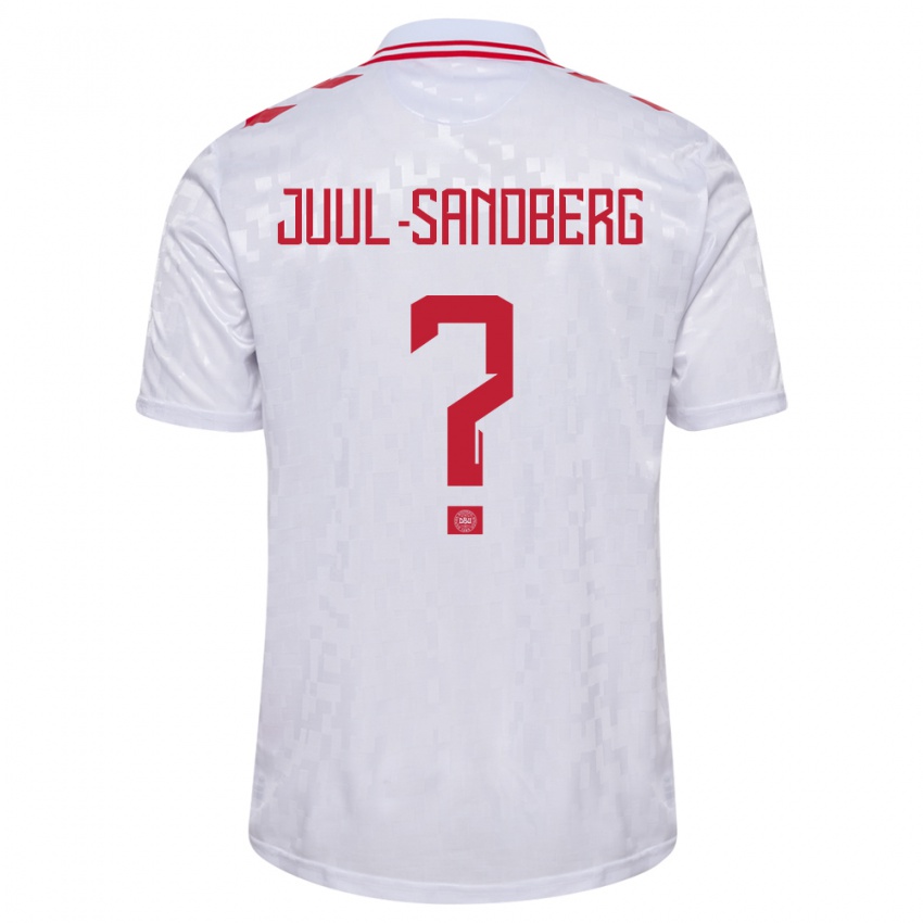 Kinderen Denemarken Nikolaj Juul-Sandberg #0 Wit Uitshirt Uittenue 24-26 T-Shirt