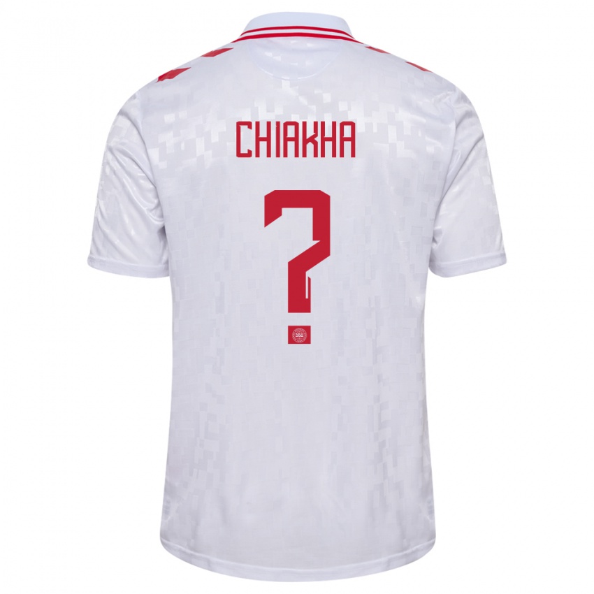 Kinderen Denemarken Amin Chiakha #0 Wit Uitshirt Uittenue 24-26 T-Shirt