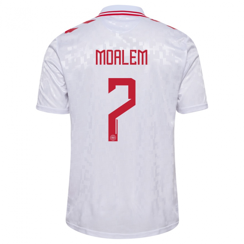 Kinderen Denemarken Jonathan Moalem #7 Wit Uitshirt Uittenue 24-26 T-Shirt