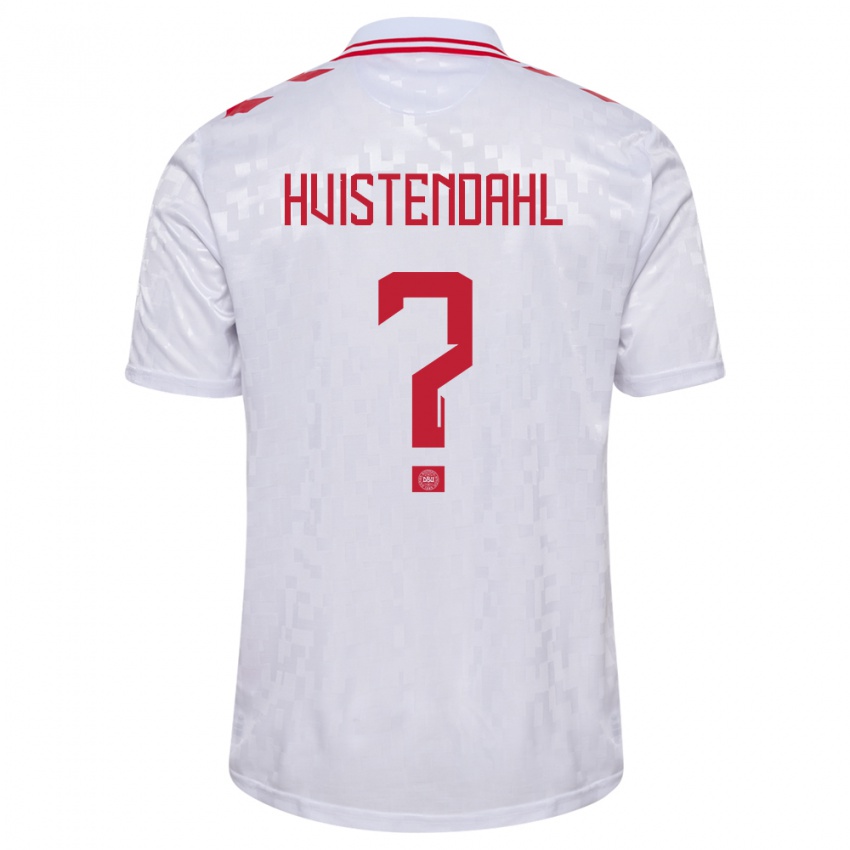 Kinderen Denemarken Johan Hvistendahl #0 Wit Uitshirt Uittenue 24-26 T-Shirt