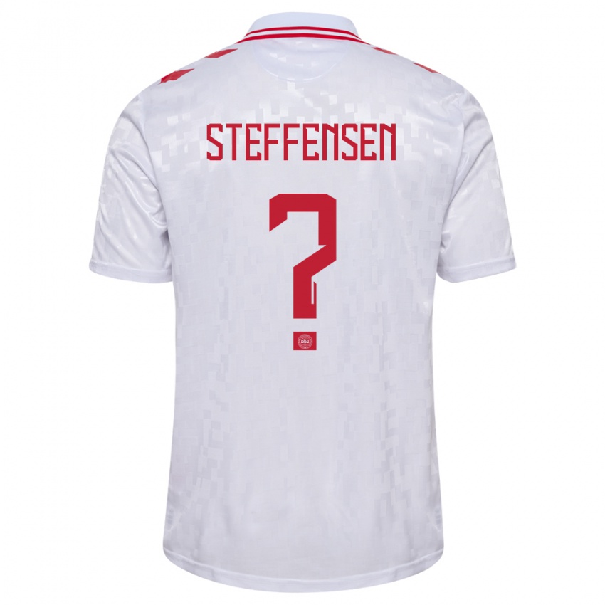 Kinderen Denemarken Mark Steffensen #0 Wit Uitshirt Uittenue 24-26 T-Shirt