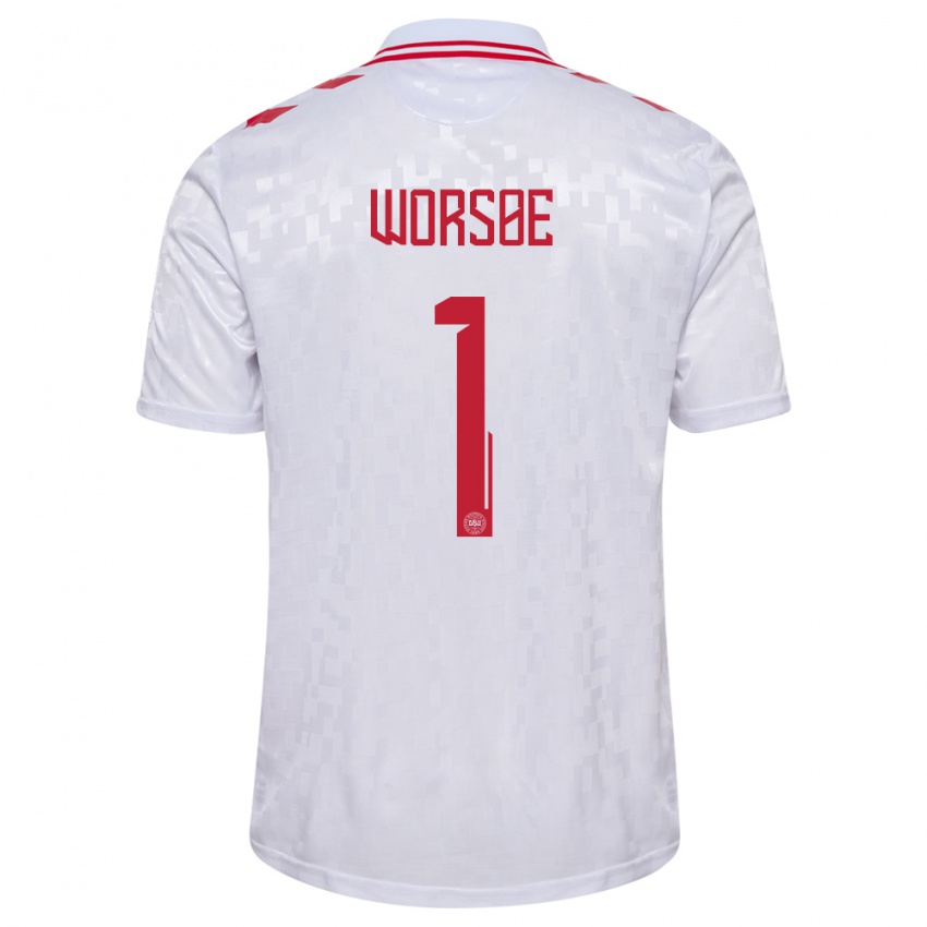 Kinderen Denemarken Laura Worsoe #1 Wit Uitshirt Uittenue 24-26 T-Shirt