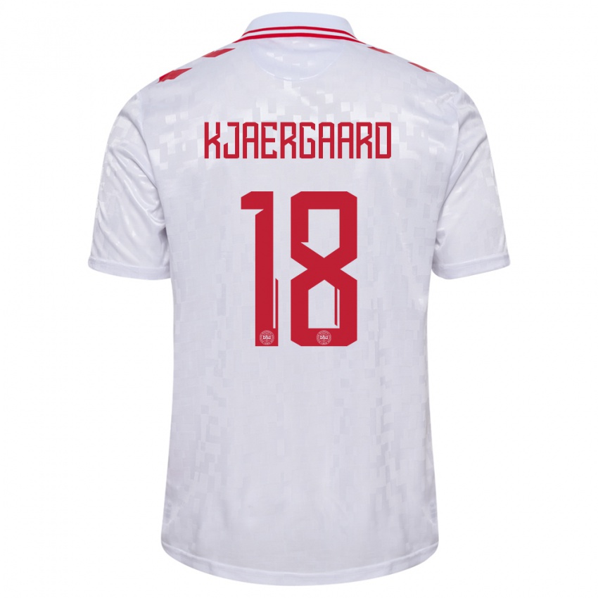 Kinderen Denemarken Maurits Kjaergaard #18 Wit Uitshirt Uittenue 24-26 T-Shirt