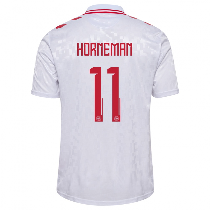 Kinderen Denemarken Charly Horneman #11 Wit Uitshirt Uittenue 24-26 T-Shirt