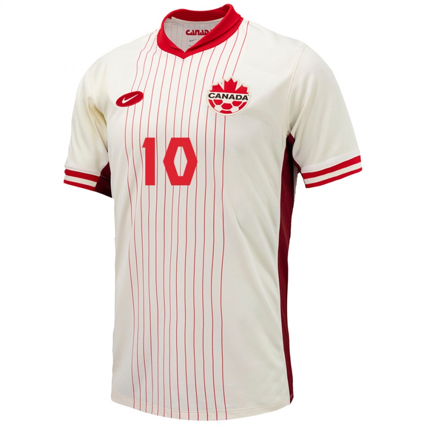 Kinderen Canada Jonathan David #10 Wit Uitshirt Uittenue 24-26 T-Shirt