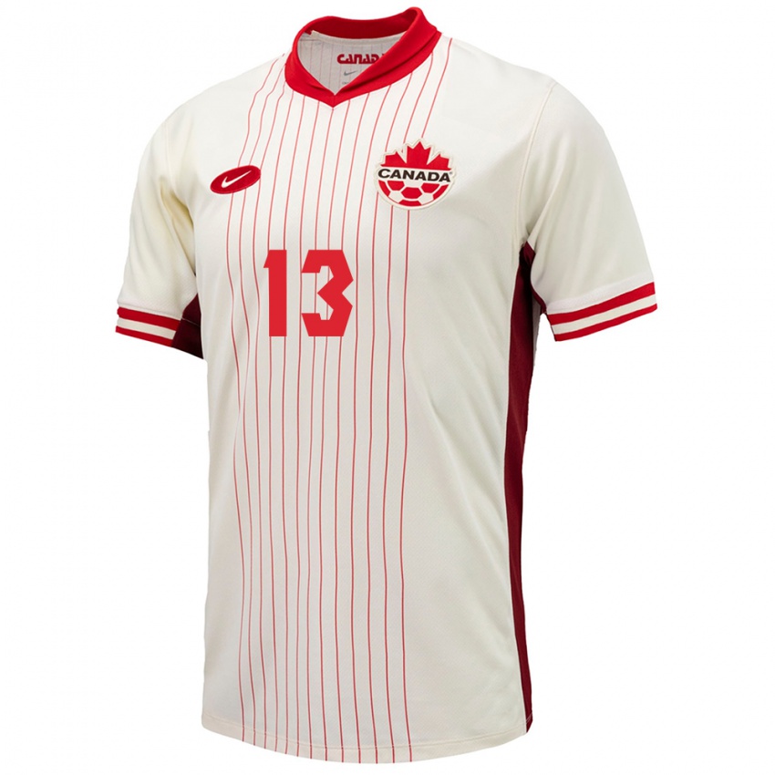 Kinderen Canada Derek Cornelius #13 Wit Uitshirt Uittenue 24-26 T-Shirt