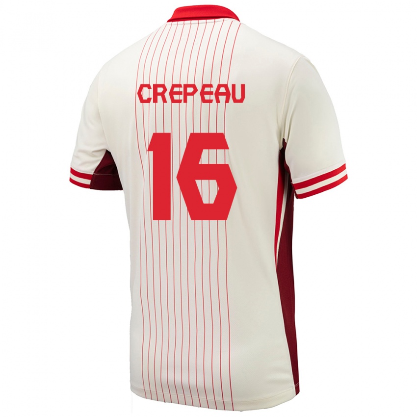 Kinderen Canada Maxime Crepeau #16 Wit Uitshirt Uittenue 24-26 T-Shirt