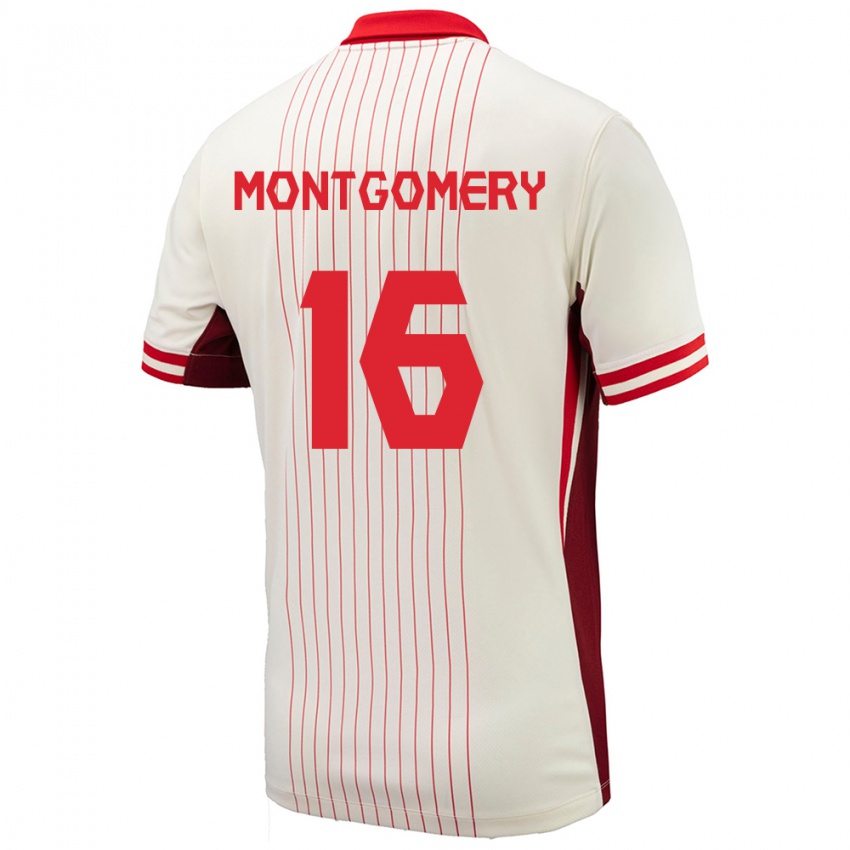 Kinderen Canada Callum Montgomery #16 Wit Uitshirt Uittenue 24-26 T-Shirt