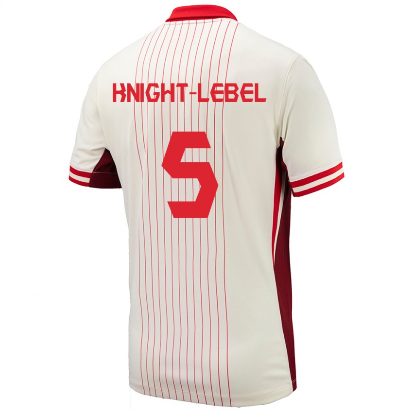 Kinderen Canada Jamie Knight Lebel #5 Wit Uitshirt Uittenue 24-26 T-Shirt