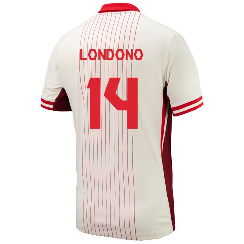 Kinderen Canada Tyler Londono #14 Wit Uitshirt Uittenue 24-26 T-Shirt