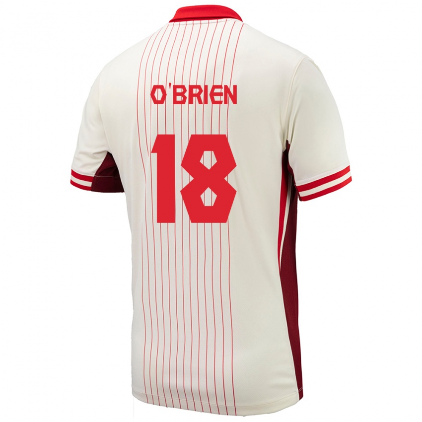 Kinderen Canada Alexander O'brien #18 Wit Uitshirt Uittenue 24-26 T-Shirt