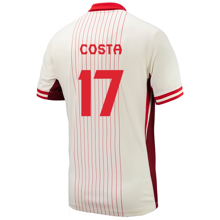 Kinderen Canada Jesse Costa #17 Wit Uitshirt Uittenue 24-26 T-Shirt