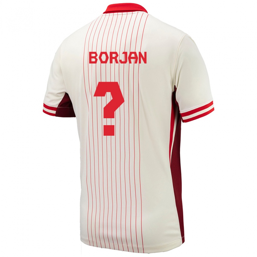 Kinderen Canada Nikola Borjan #0 Wit Uitshirt Uittenue 24-26 T-Shirt