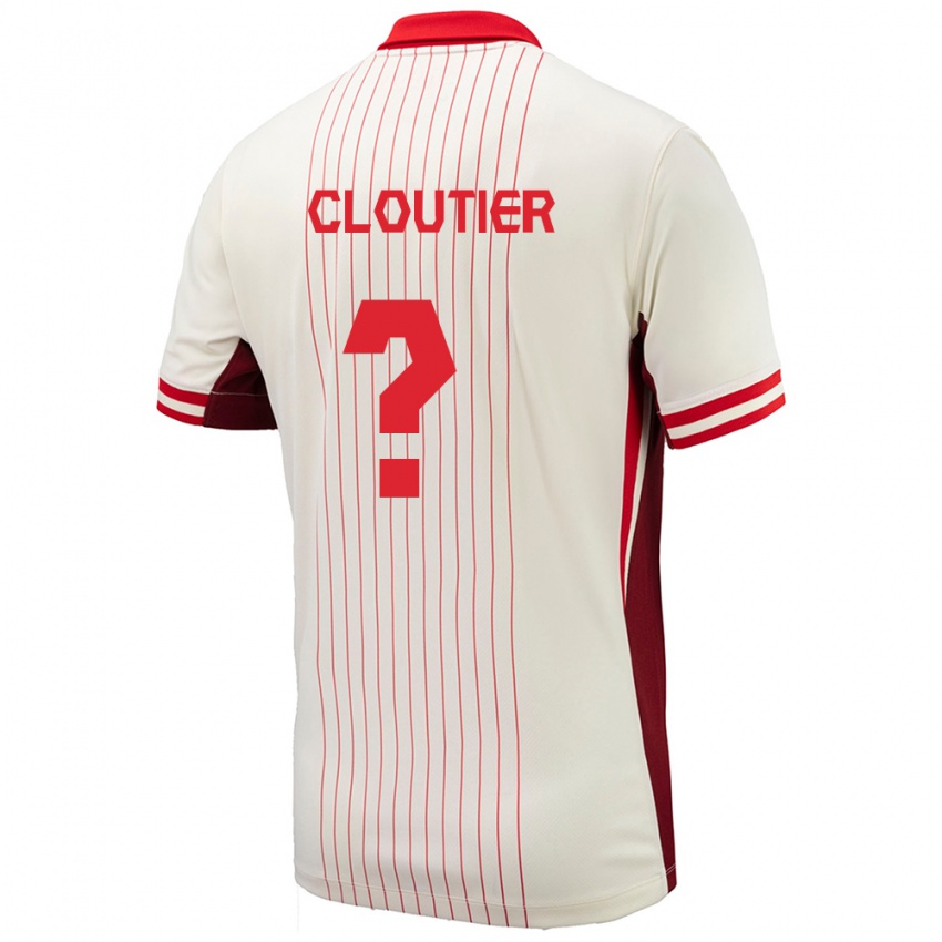 Kinderen Canada Loic Cloutier #0 Wit Uitshirt Uittenue 24-26 T-Shirt