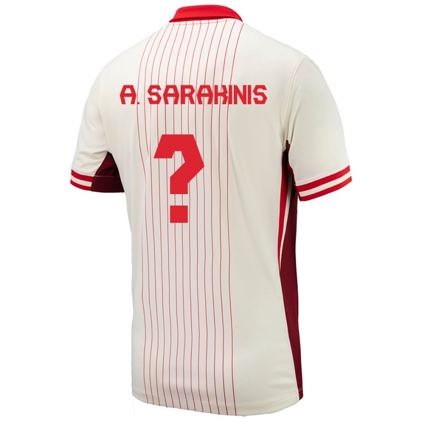 Kinderen Canada Alexander Sarakinis #0 Wit Uitshirt Uittenue 24-26 T-Shirt