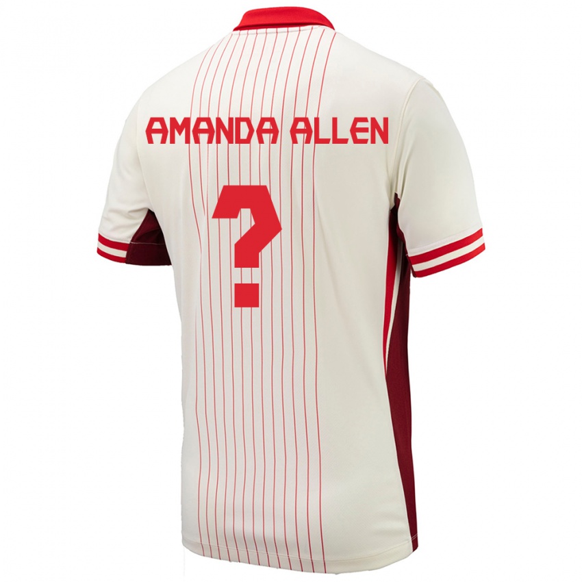 Kinderen Canada Amanda Allen #0 Wit Uitshirt Uittenue 24-26 T-Shirt