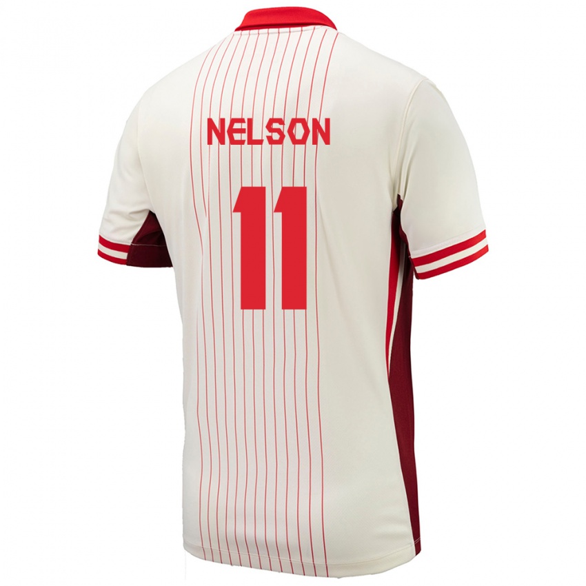 Kinderen Canada Jayden Nelson #11 Wit Uitshirt Uittenue 24-26 T-Shirt