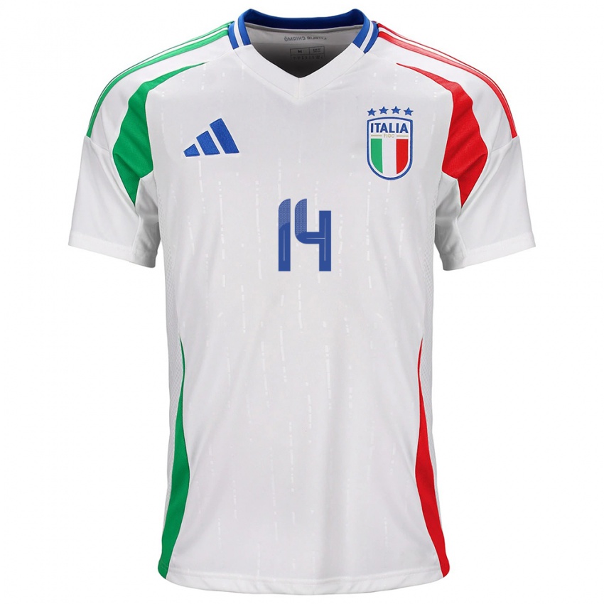 Kinderen Italië Federico Chiesa #14 Wit Uitshirt Uittenue 24-26 T-Shirt