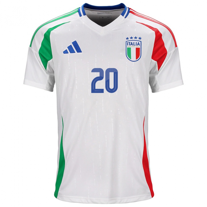 Kinderen Italië Nicolò Zaniolo #20 Wit Uitshirt Uittenue 24-26 T-Shirt