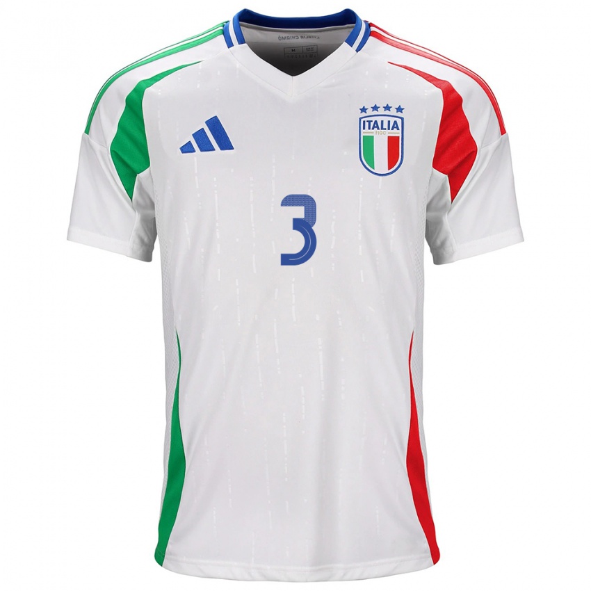 Kinderen Italië Davide Bartesaghi #3 Wit Uitshirt Uittenue 24-26 T-Shirt