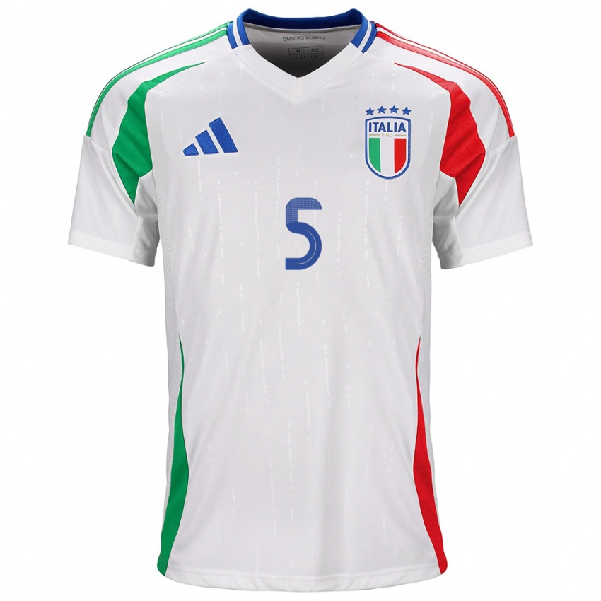 Kinderen Italië Cristiano Biraghi #5 Wit Uitshirt Uittenue 24-26 T-Shirt