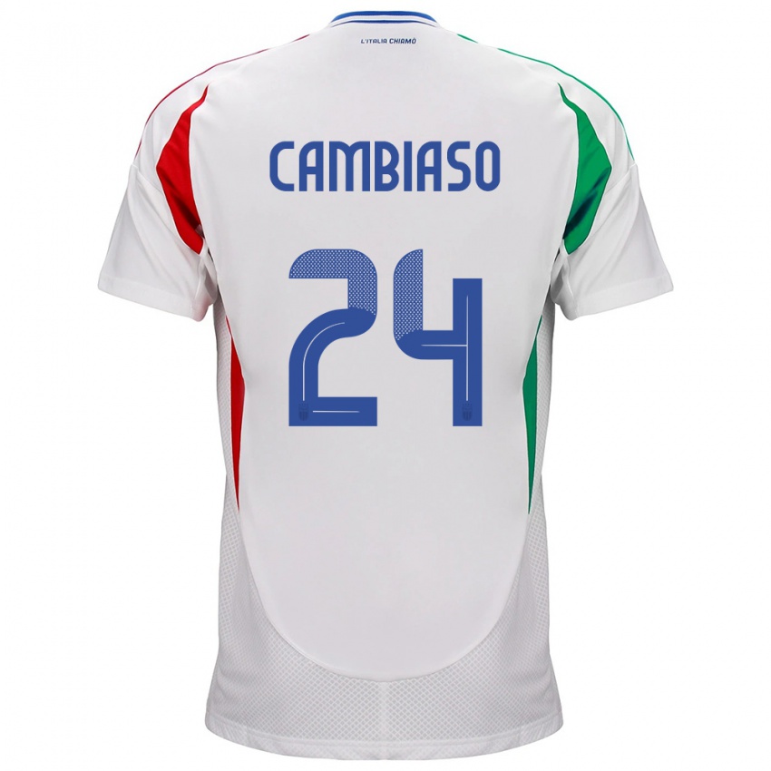 Kinderen Italië Andrea Cambiaso #24 Wit Uitshirt Uittenue 24-26 T-Shirt