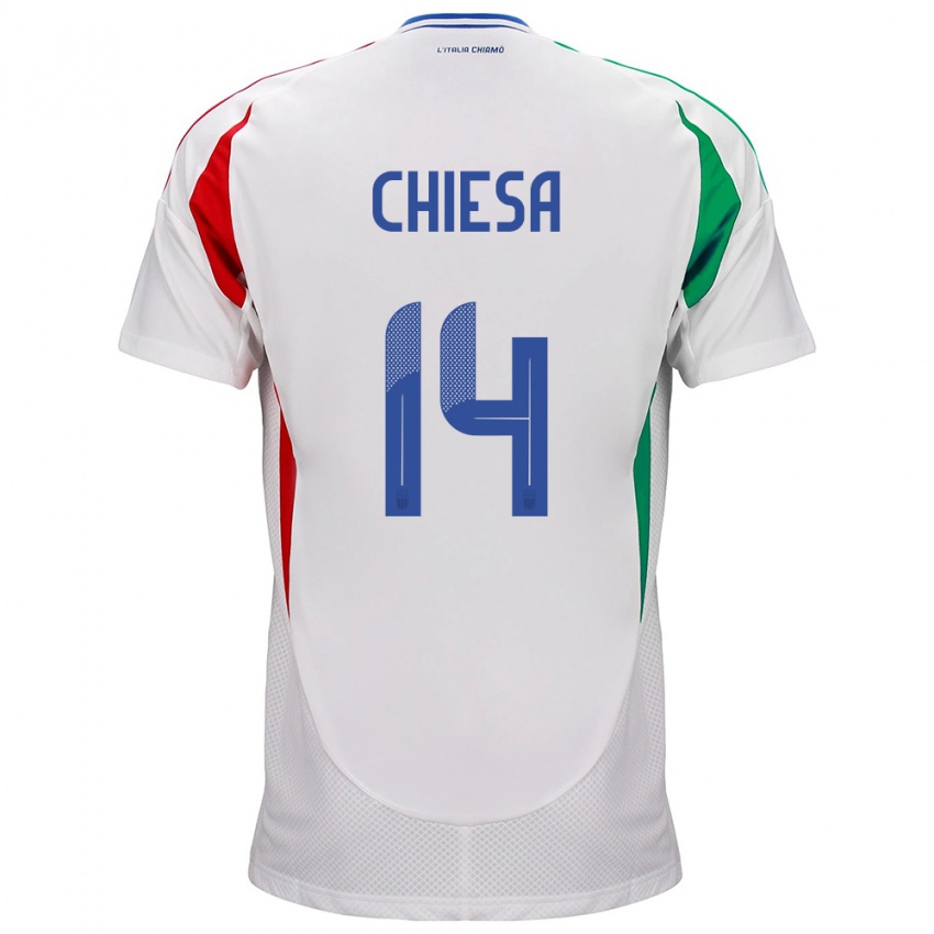 Kinderen Italië Federico Chiesa #14 Wit Uitshirt Uittenue 24-26 T-Shirt