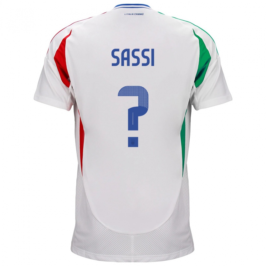 Kinderen Italië Jacopo Sassi #0 Wit Uitshirt Uittenue 24-26 T-Shirt