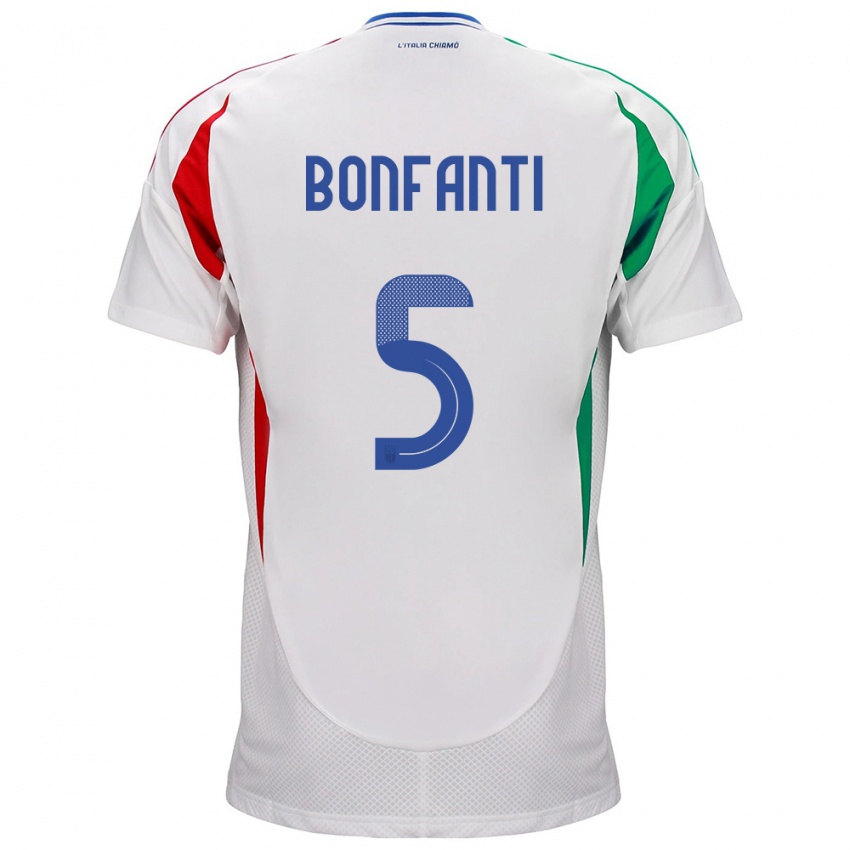 Kinderen Italië Giovanni Bonfanti #5 Wit Uitshirt Uittenue 24-26 T-Shirt