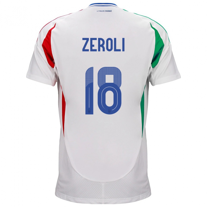 Kinderen Italië Kevin Zeroli #18 Wit Uitshirt Uittenue 24-26 T-Shirt