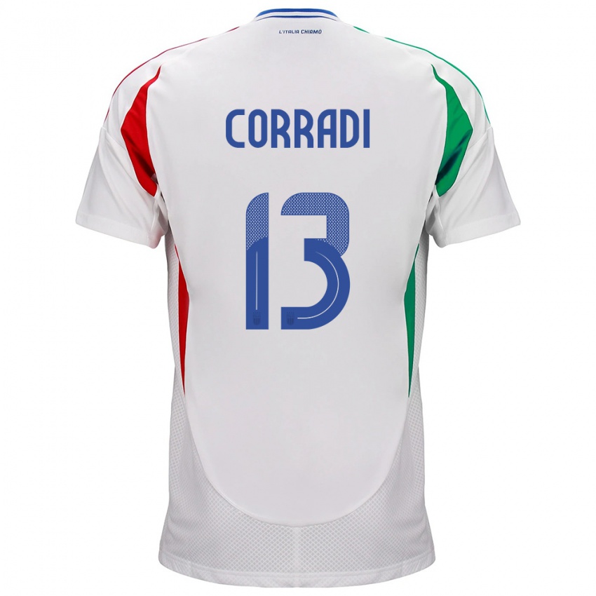 Kinderen Italië Christian Corradi #13 Wit Uitshirt Uittenue 24-26 T-Shirt