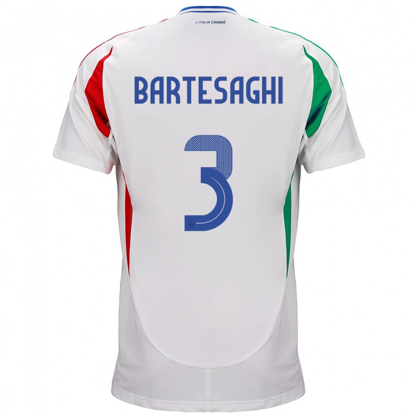 Kinderen Italië Davide Bartesaghi #3 Wit Uitshirt Uittenue 24-26 T-Shirt