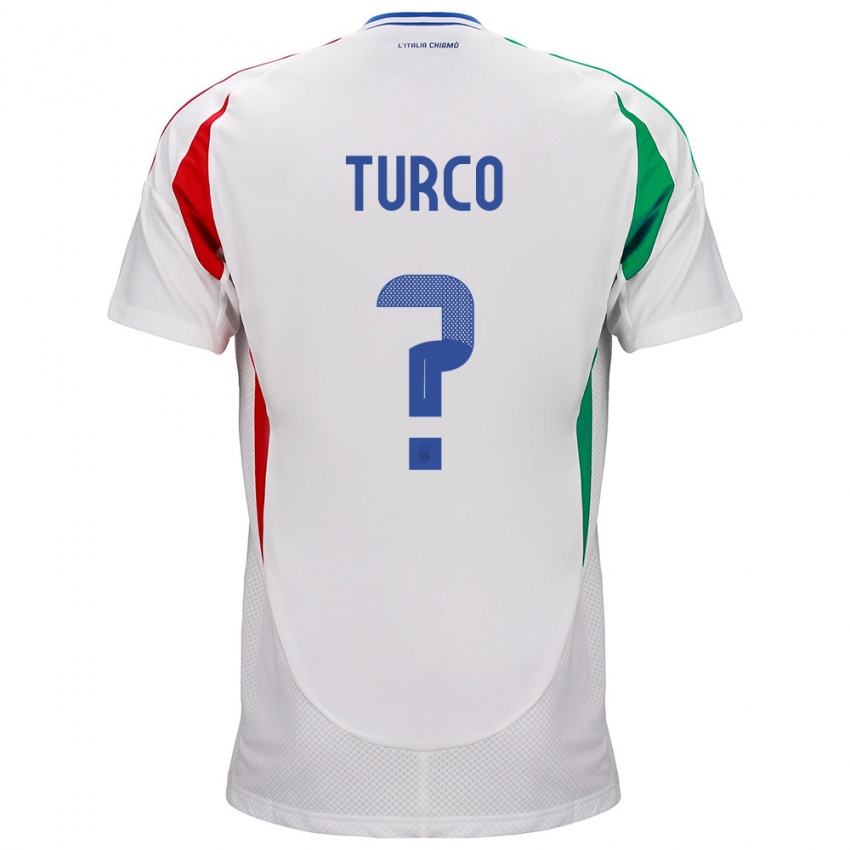 Kinderen Italië Stefano Turco #0 Wit Uitshirt Uittenue 24-26 T-Shirt