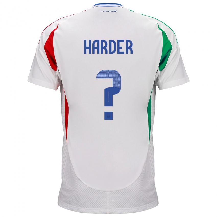 Kinderen Italië Jonas Harder #0 Wit Uitshirt Uittenue 24-26 T-Shirt