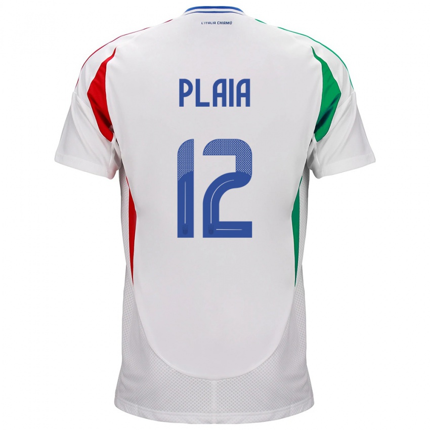 Kinderen Italië Francesco Plaia #12 Wit Uitshirt Uittenue 24-26 T-Shirt