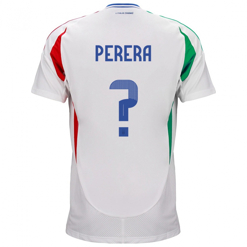 Kinderen Italië Nirash Perera #0 Wit Uitshirt Uittenue 24-26 T-Shirt