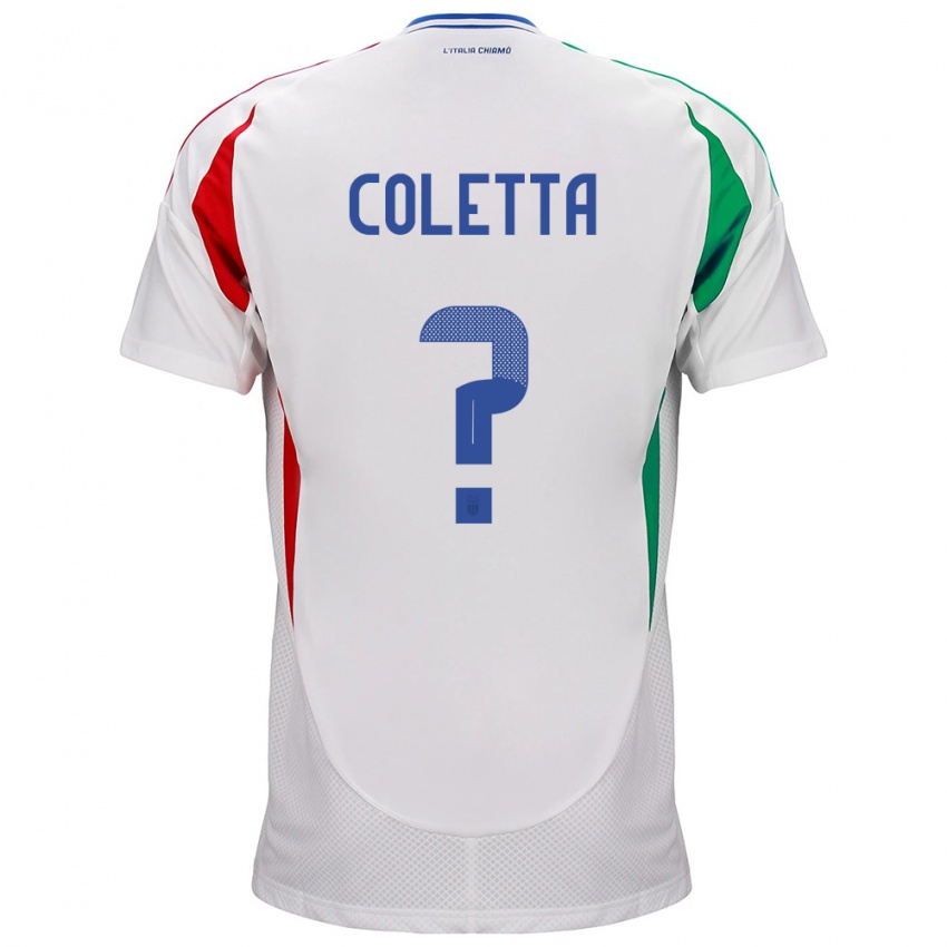 Kinderen Italië Federico Coletta #0 Wit Uitshirt Uittenue 24-26 T-Shirt