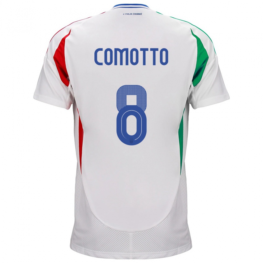 Kinderen Italië Christian Comotto #8 Wit Uitshirt Uittenue 24-26 T-Shirt