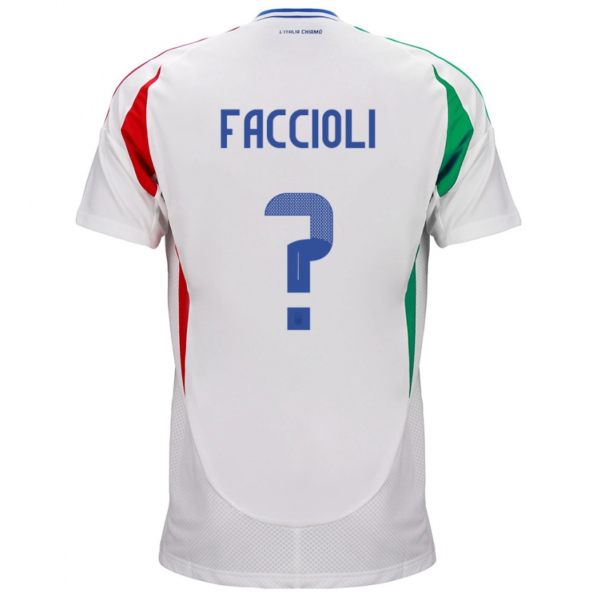 Kinderen Italië Pietro Faccioli #0 Wit Uitshirt Uittenue 24-26 T-Shirt