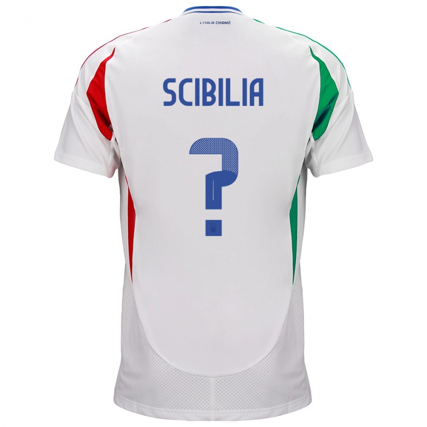 Kinderen Italië Dylan Scibilia #0 Wit Uitshirt Uittenue 24-26 T-Shirt