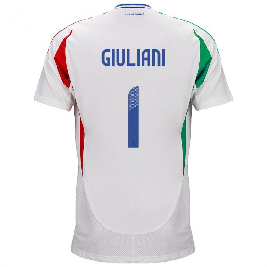 Kinderen Italië Laura Giuliani #1 Wit Uitshirt Uittenue 24-26 T-Shirt