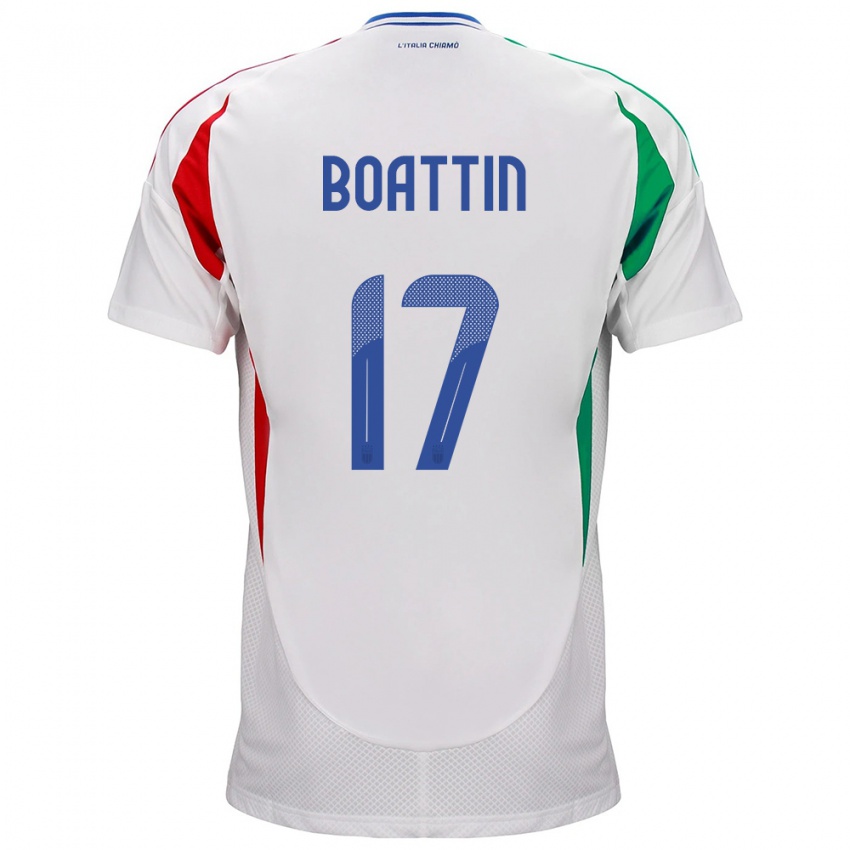 Kinderen Italië Lisa Boattin #17 Wit Uitshirt Uittenue 24-26 T-Shirt