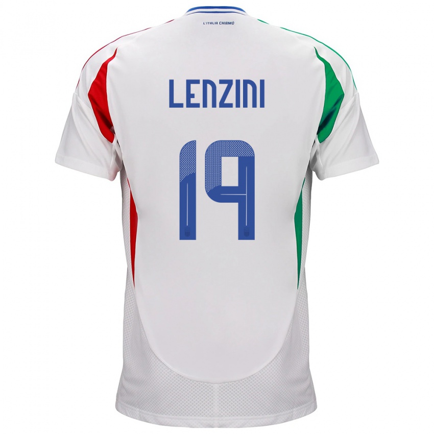 Kinderen Italië Martina Lenzini #19 Wit Uitshirt Uittenue 24-26 T-Shirt