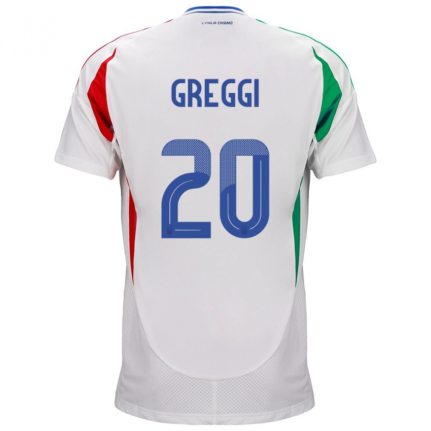 Kinderen Italië Giada Greggi #20 Wit Uitshirt Uittenue 24-26 T-Shirt