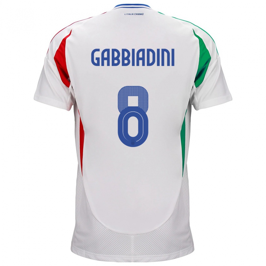 Kinderen Italië Melania Gabbiadini #8 Wit Uitshirt Uittenue 24-26 T-Shirt